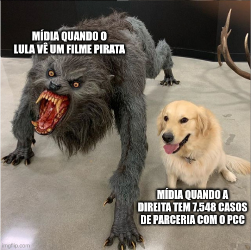 MÍDIA QUANDO O LULA VÊ UM FILME PIRATA; MÍDIA QUANDO A DIREITA TEM 7.548 CASOS DE PARCERIA COM O PCC | made w/ Imgflip meme maker