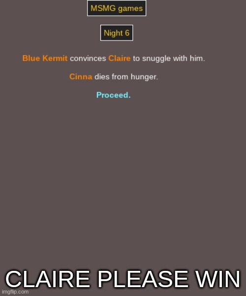 CLAIRE PLEASE WIN | made w/ Imgflip meme maker