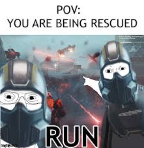 Retrieve Essential Personnel | image tagged in video games,evacuation,robots,battle,bullets,democracy | made w/ Imgflip meme maker