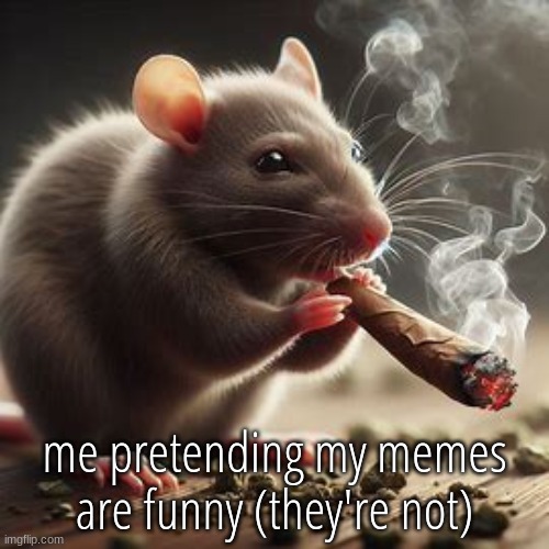 awesome rat smoking a big blunt | me pretending my memes are funny (they're not) | image tagged in repost if you agree | made w/ Imgflip meme maker