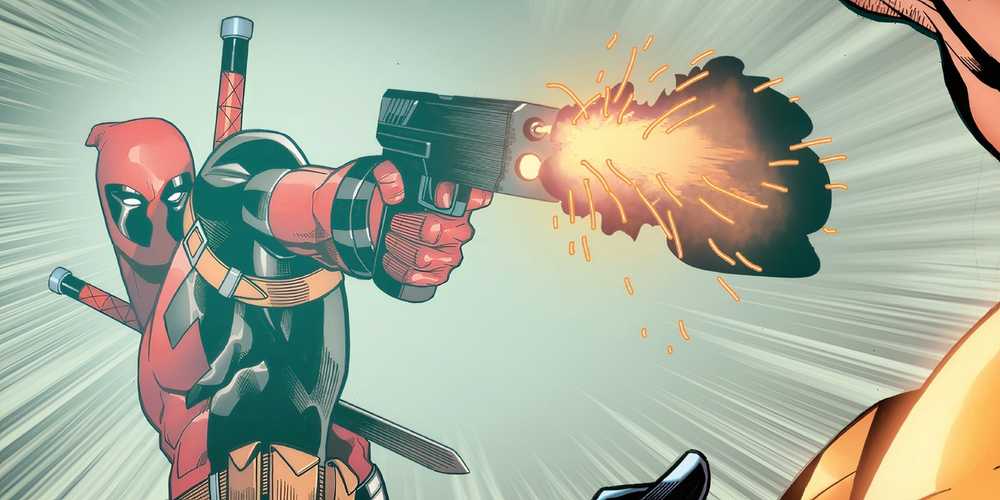 Deadpool firing Glock Blank Meme Template