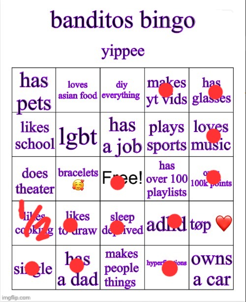 hii | image tagged in banditos bingo | made w/ Imgflip meme maker