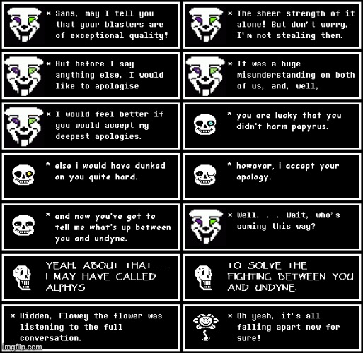 Sans landed safely, and the Gaster Blaster didn’t destroy me. Yaya. | made w/ Imgflip meme maker