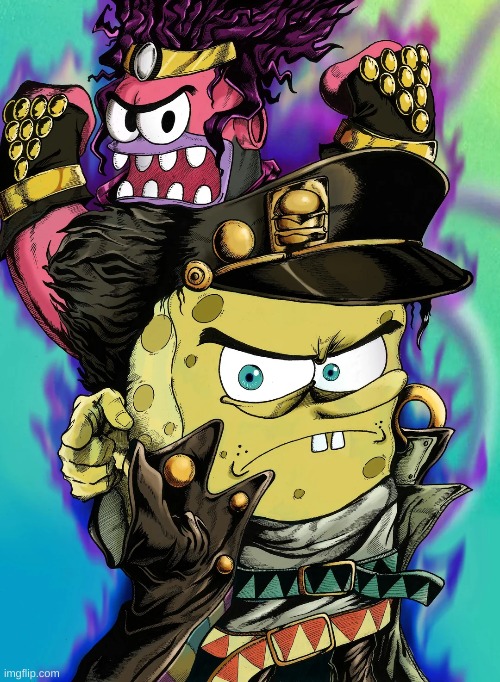https://www.reddit.com/r/ShitPostCrusaders/comments/a22gmo/spongebob_cosplaying_as_jotaro/ | made w/ Imgflip meme maker