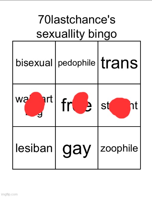 70lastchance's sexuallity bingo (very shitty) | image tagged in 70lastchance's sexuallity bingo very shitty | made w/ Imgflip meme maker