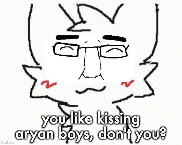 (mods this is clearly a joke) | you like kissing aryan boys, don't you? | image tagged in you like kissing boys | made w/ Imgflip meme maker