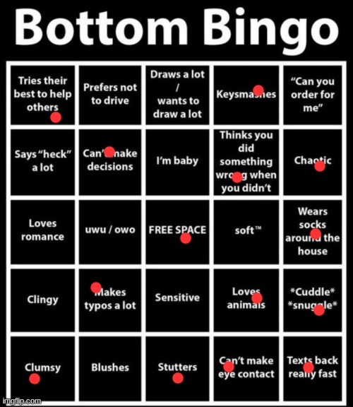 help somethings wrong with me | image tagged in bottom bingo | made w/ Imgflip meme maker