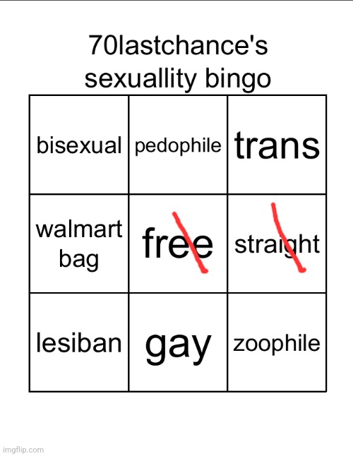70lastchance's sexuallity bingo (very shitty) | image tagged in 70lastchance's sexuallity bingo very shitty | made w/ Imgflip meme maker