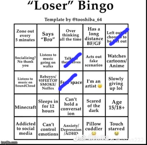 Seems like i'm a winner | image tagged in loser bingo,msmg | made w/ Imgflip meme maker