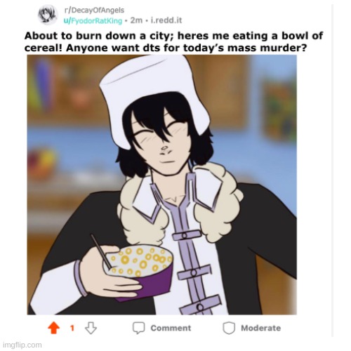 Nikolai 100% upvoted it too! | image tagged in bsd | made w/ Imgflip meme maker