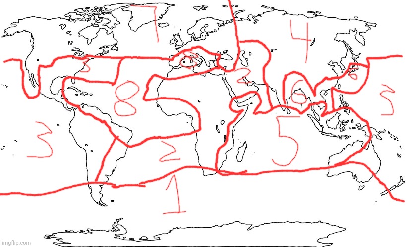 which number would you rather spawn in #2 (you cant pick where specifically in each number) | image tagged in world map blank | made w/ Imgflip meme maker