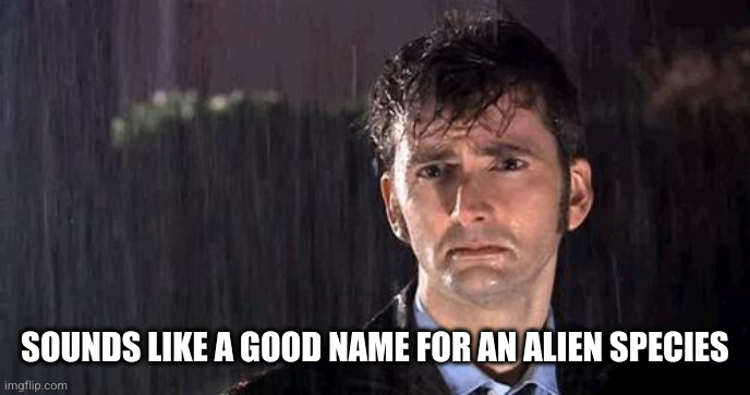 doctor who rain | SOUNDS LIKE A GOOD NAME FOR AN ALIEN SPECIES | image tagged in doctor who rain | made w/ Imgflip meme maker