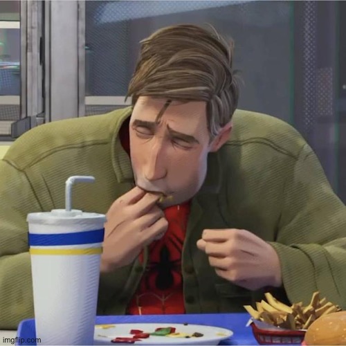 image tagged in peter b parker eating fingers | made w/ Imgflip meme maker