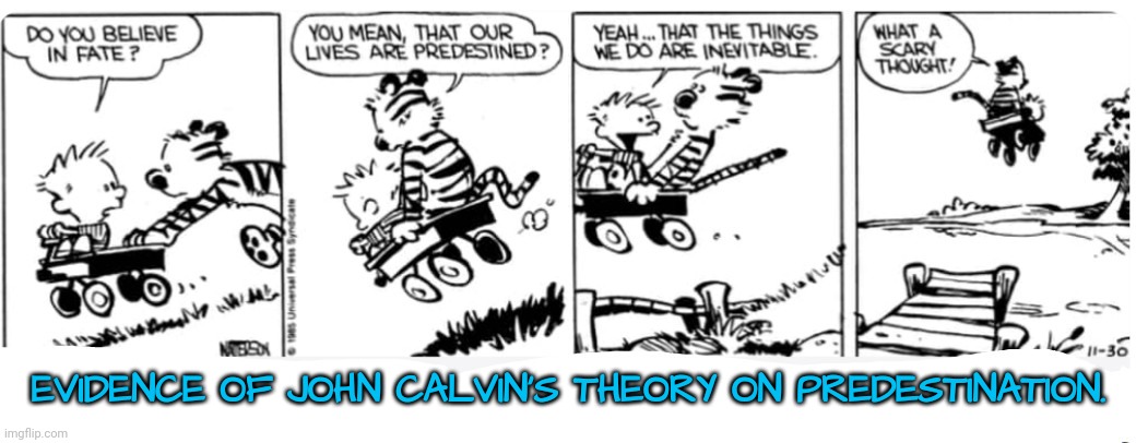 EVIDENCE OF JOHN CALVIN'S THEORY ON PREDESTINATION. | made w/ Imgflip meme maker