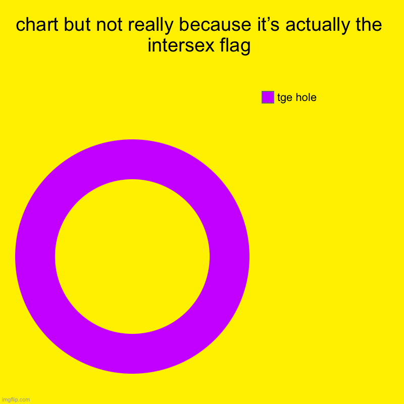 chart but not really because it’s actually the intersex flag | tge hole | image tagged in charts,donut charts | made w/ Imgflip chart maker