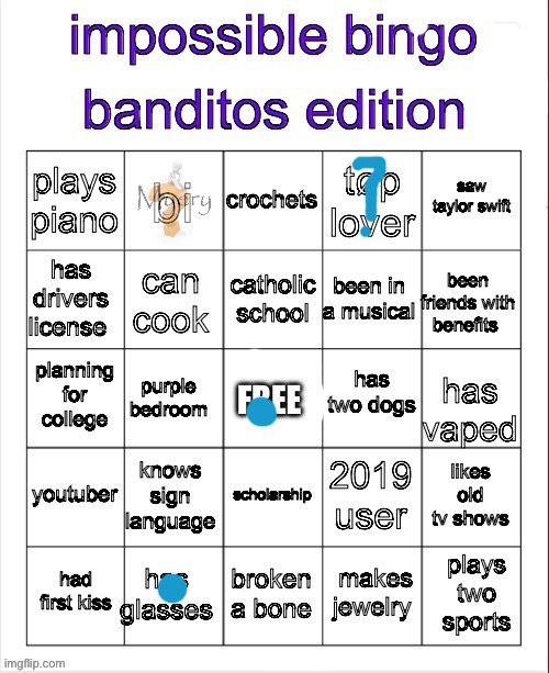 Can confirm I did not get a bingo | image tagged in banditos impossible bingo 3 | made w/ Imgflip meme maker