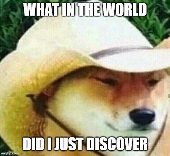 What in tarnation | WHAT IN THE WORLD DID I JUST DISCOVER | image tagged in what in tarnation | made w/ Imgflip meme maker