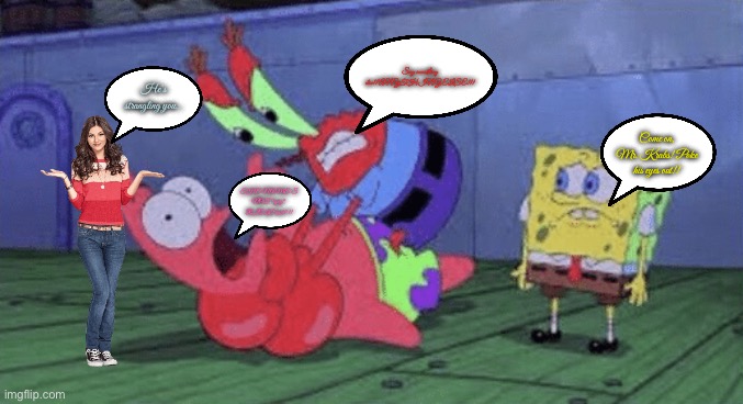 SpongeBob Snaps (Comic Panel 7) | Say something else!! ANYTHING ELSE!!! He’s strangling you…; Come on, Mr. Krabs! Poke his eyes out!! THE NAME’S NOT *gag* RICK *hack*!! | image tagged in mr krabs choking patrick,nickelodeon,spongebob,spongebob squarepants,mr krabs,patrick star | made w/ Imgflip meme maker