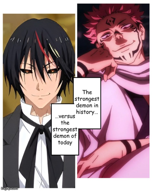 I was bored so I made this (and yeah, ik Guy Crimson is actually stronger than Diablo) | image tagged in jjk,sukuna,that time i got reincarnated as a slime,diablo,jujutsu kaisen,demon | made w/ Imgflip meme maker