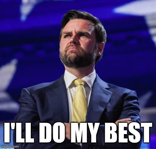 JD Vance thinks big | I'LL DO MY BEST | image tagged in jd vance thinks big | made w/ Imgflip meme maker