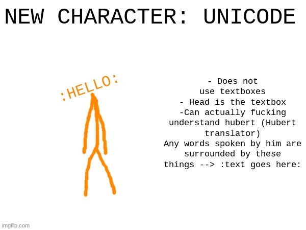 Unicode (The font for his face is Courier New) | made w/ Imgflip meme maker