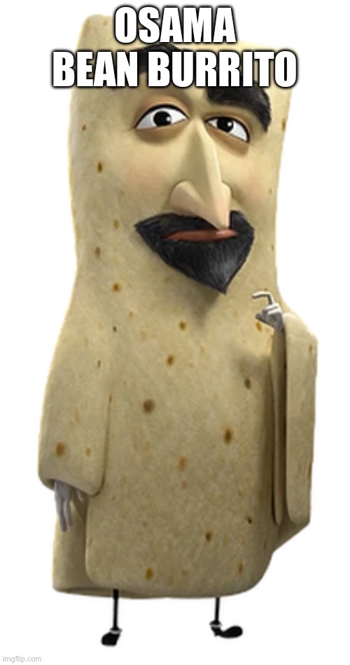 Osama bin burrito | OSAMA BEAN BURRITO | image tagged in shocking | made w/ Imgflip meme maker