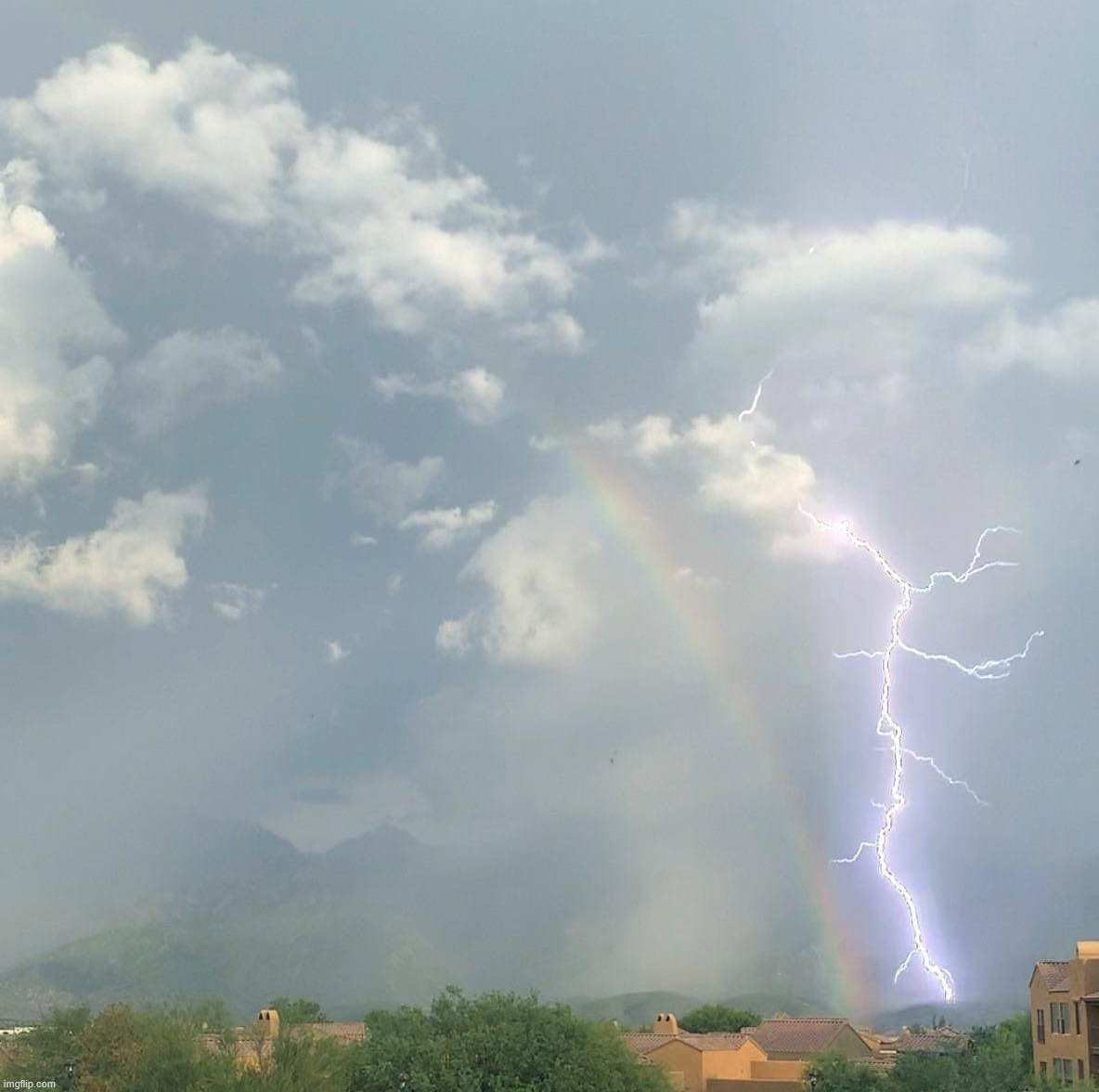 Lightning rainbow | image tagged in awesome | made w/ Imgflip meme maker