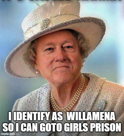 I IDENTIFY AS  WILLAMENA
SO I CAN GOTO GIRLS PRISON | made w/ Imgflip meme maker