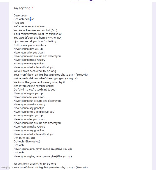 rick roll in 2025 lmao | made w/ Imgflip meme maker