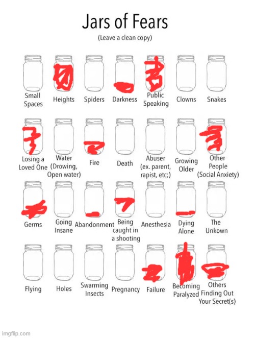 Jar of fears clear version | image tagged in jar of fears clear version | made w/ Imgflip meme maker
