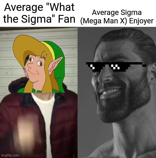 #FBrainrot | Average Sigma (Mega Man X) Enjoyer; Average "What the Sigma" Fan | image tagged in average fan vs average enjoyer | made w/ Imgflip meme maker