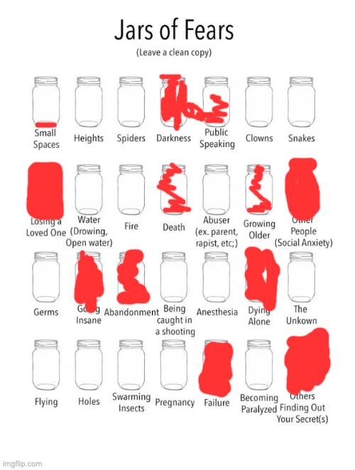 Jar of fears clear version | image tagged in jar of fears clear version | made w/ Imgflip meme maker