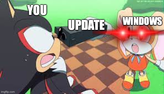 never updating in my life | YOU; UPDATE; WINDOWS | image tagged in i said | made w/ Imgflip meme maker