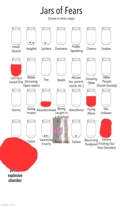I don't like the peenar explosion chamber | peenar explosion chamber | image tagged in jar of fears clear version | made w/ Imgflip meme maker