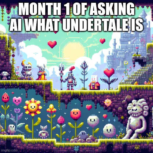 this is not undertale | MONTH 1 OF ASKING AI WHAT UNDERTALE IS | image tagged in not undertale,undertale | made w/ Imgflip meme maker