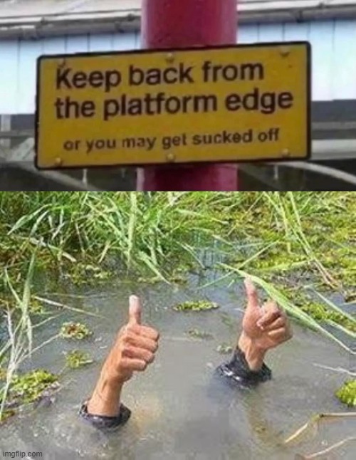 some memes just write themselves | image tagged in flooding thumbs up,signs | made w/ Imgflip meme maker
