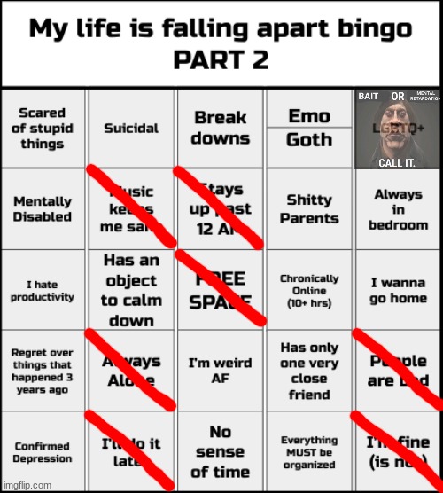 My life is falling apart bingo Part 2 | image tagged in my life is falling apart bingo part 2 | made w/ Imgflip meme maker