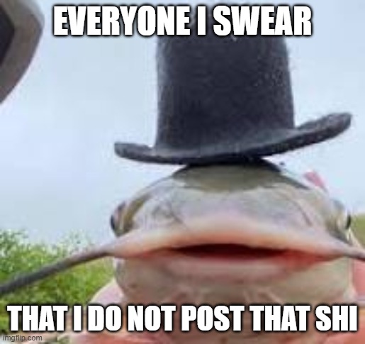 fish | EVERYONE I SWEAR; THAT I DO NOT POST THAT SHI | image tagged in funny | made w/ Imgflip meme maker