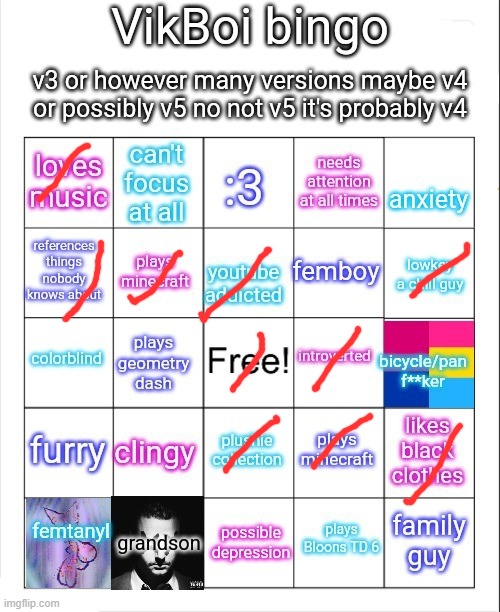 VikBoi bingo | image tagged in vikboi bingo | made w/ Imgflip meme maker