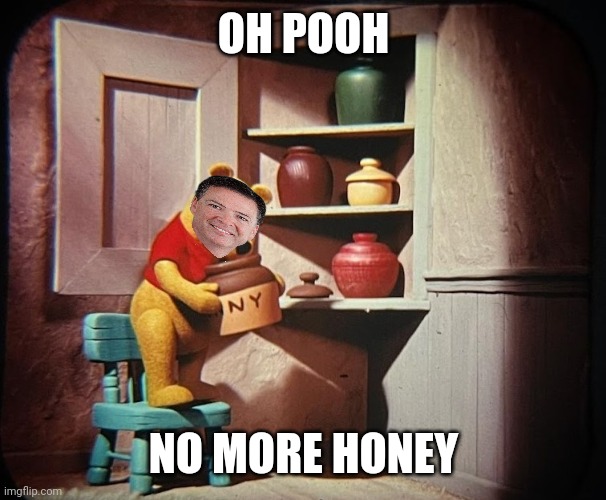 Winnie the Pooh Empty Honey Pot | OH POOH NO MORE HONEY | image tagged in winnie the pooh empty honey pot | made w/ Imgflip meme maker