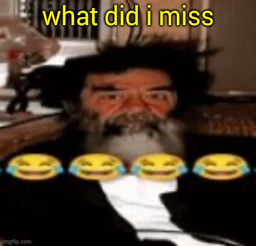goofy ahh saddam hussein | what did i miss | image tagged in goofy ahh saddam hussein | made w/ Imgflip meme maker