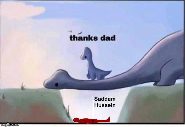 Dino saddam | image tagged in dino saddam | made w/ Imgflip meme maker