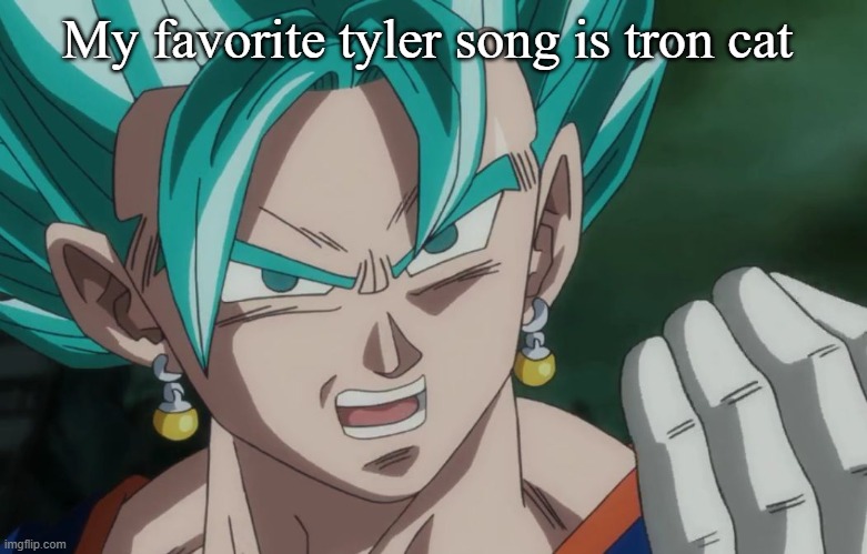 MLG Vegito | My favorite tyler song is tron cat | image tagged in mlg vegito | made w/ Imgflip meme maker