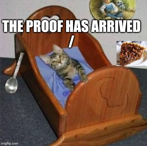 THE PROOF HAS ARRIVED
/ | made w/ Imgflip meme maker