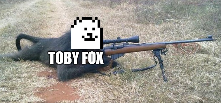 Sniper Monkey | TOBY FOX | image tagged in sniper monkey | made w/ Imgflip meme maker