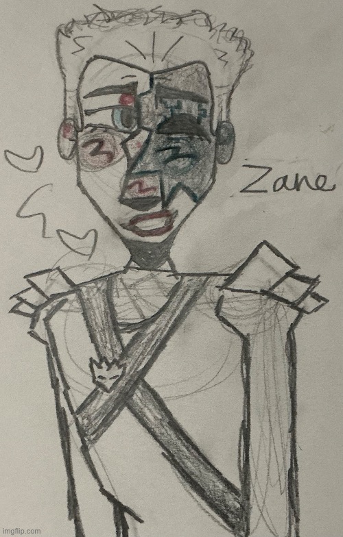 ZANE POOKIE!! (this is kinda a redesign? idk i like the idea of Zane’s face only being half titanium. at least in s4) | made w/ Imgflip meme maker