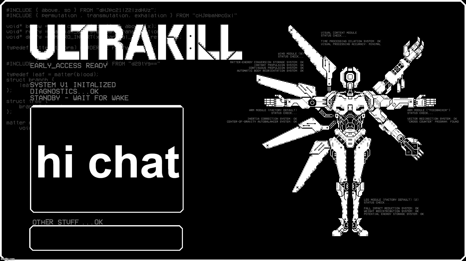 did anything interesting happen | hi chat | image tagged in v1 announcment temp because i felt like it eyah | made w/ Imgflip meme maker