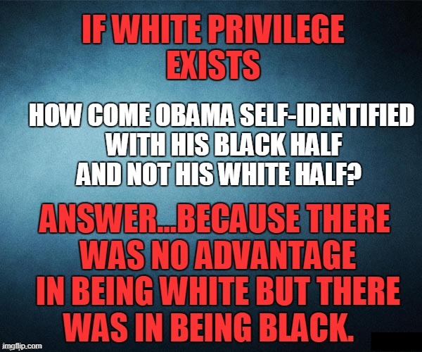 I made this meme 7 years ago (never submitted it) but it is still TRUE TODAY... | image tagged in white privilege,barack obama,whining,liberal,there is no systemic racism in america,the left perpetuates racism | made w/ Imgflip meme maker