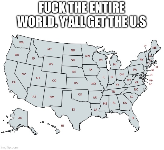 It would be so funny if someone took Texas before Texas could | FUCK THE ENTIRE WORLD. Y’ALL GET THE U.S | image tagged in love,murderous | made w/ Imgflip meme maker