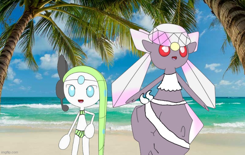 The Mythical Gals at the beach.mp3 | image tagged in melody and kessho,melody,kessho | made w/ Imgflip meme maker